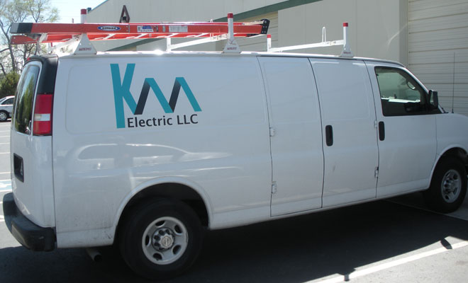 KM Electric Company Van